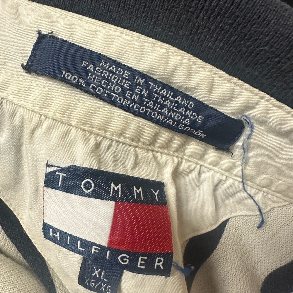 Tommy Hilfiger Black and White Striped Polo Shirt - Picture 4 of 4